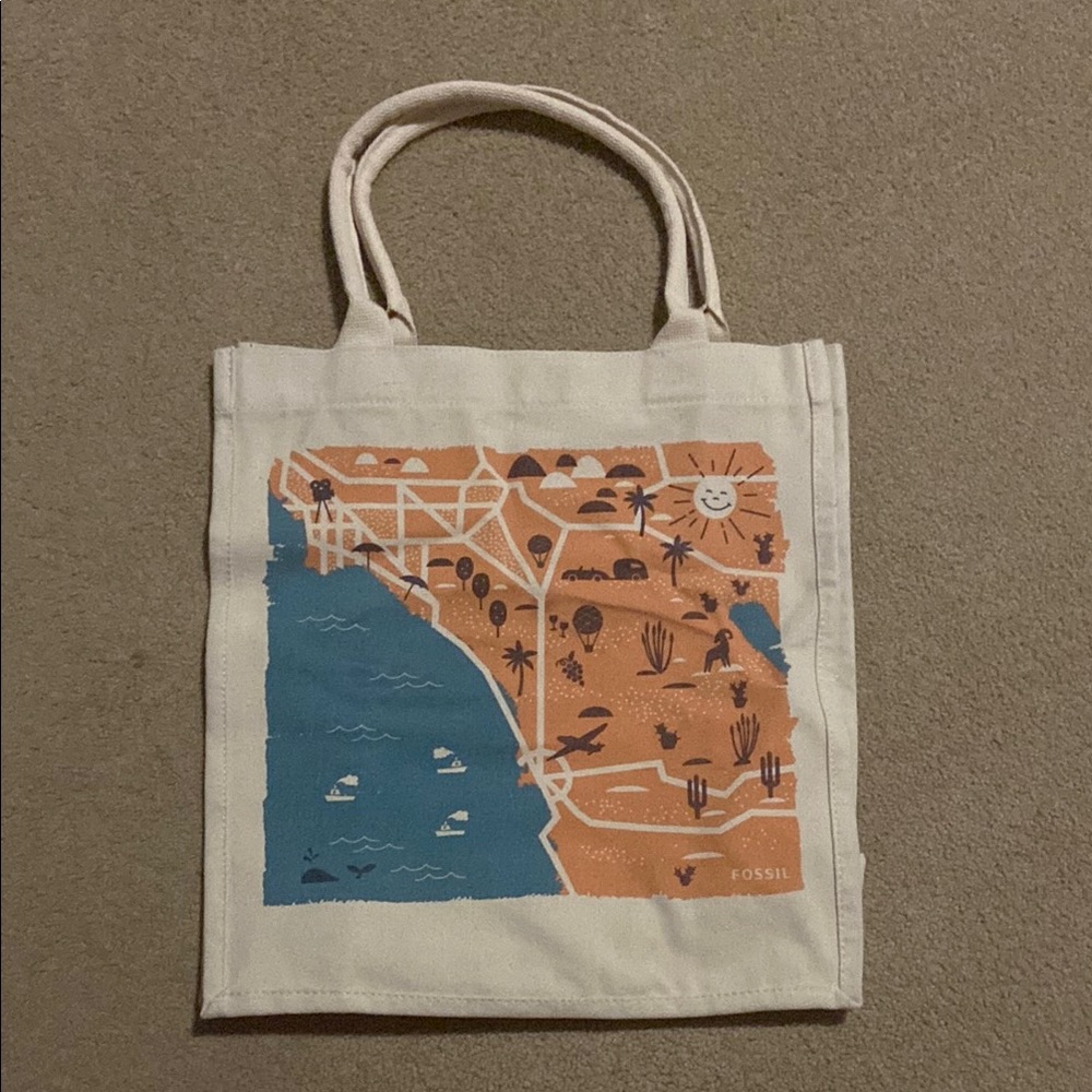 NEW Fossil California map tote bag
